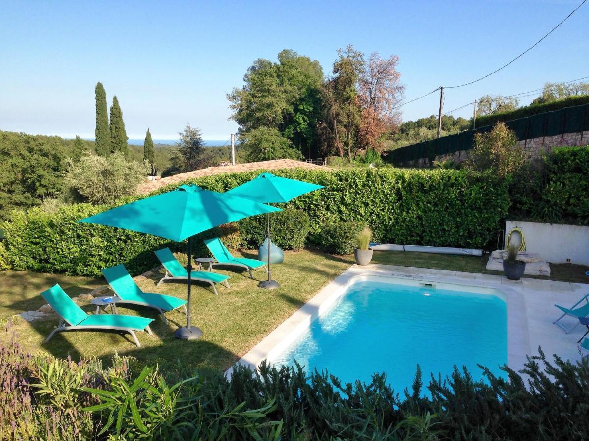 Cote D'Azur, Villa New Gold Dream With Heated And Privat Pool, Sea View Le Rouret Exterior foto